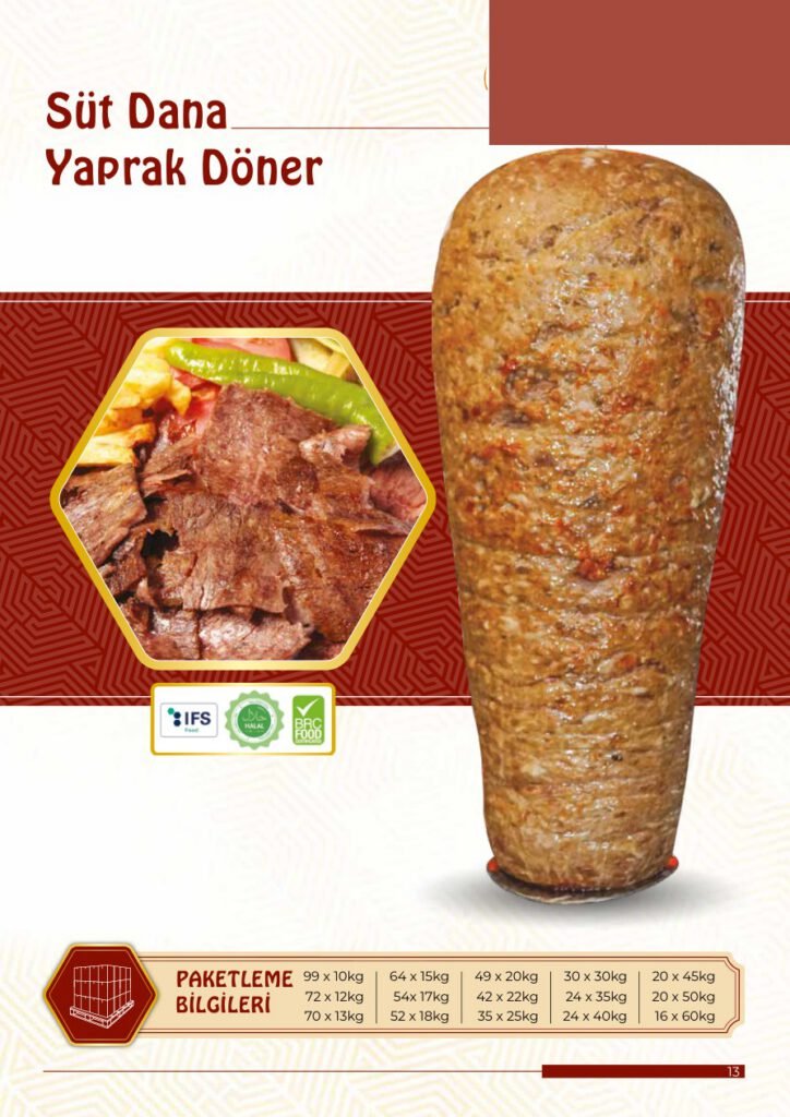 Süt Dana Yaprak Döner